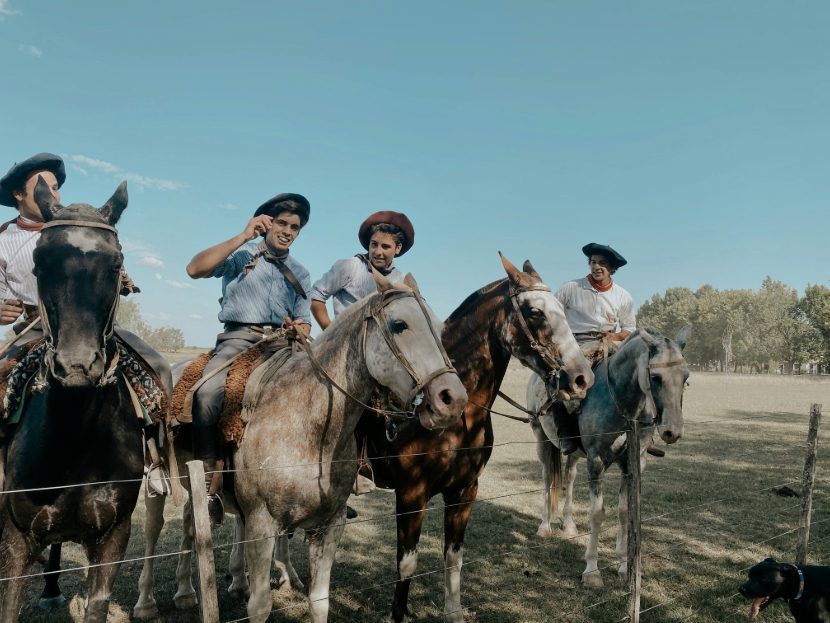 Argentinian cowboys on horseback