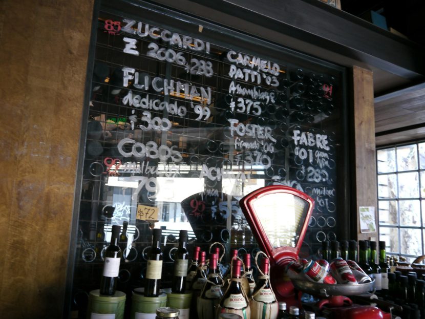 Storefront of wines for sale in Buenos Aires