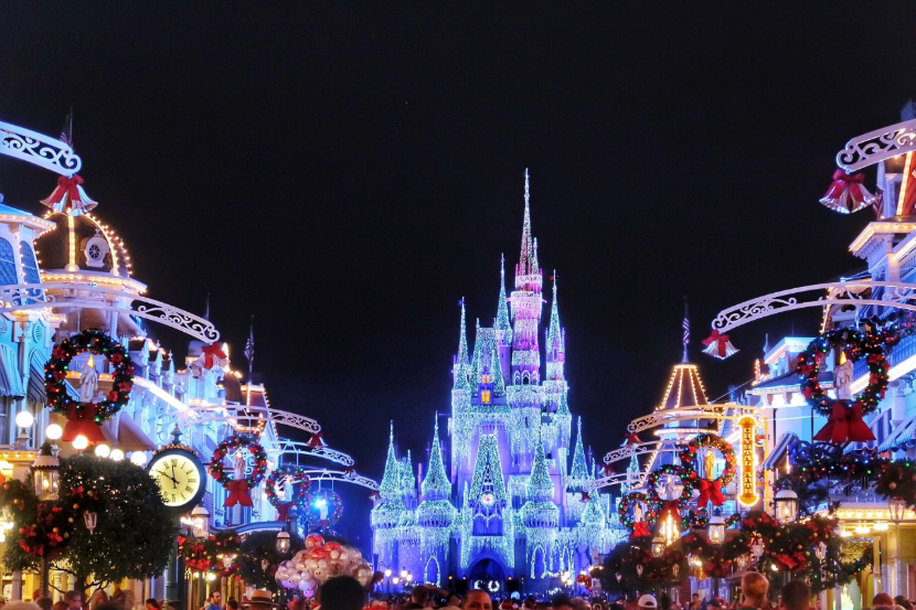 Dream Lights Cinderella's Castle in December Disney World